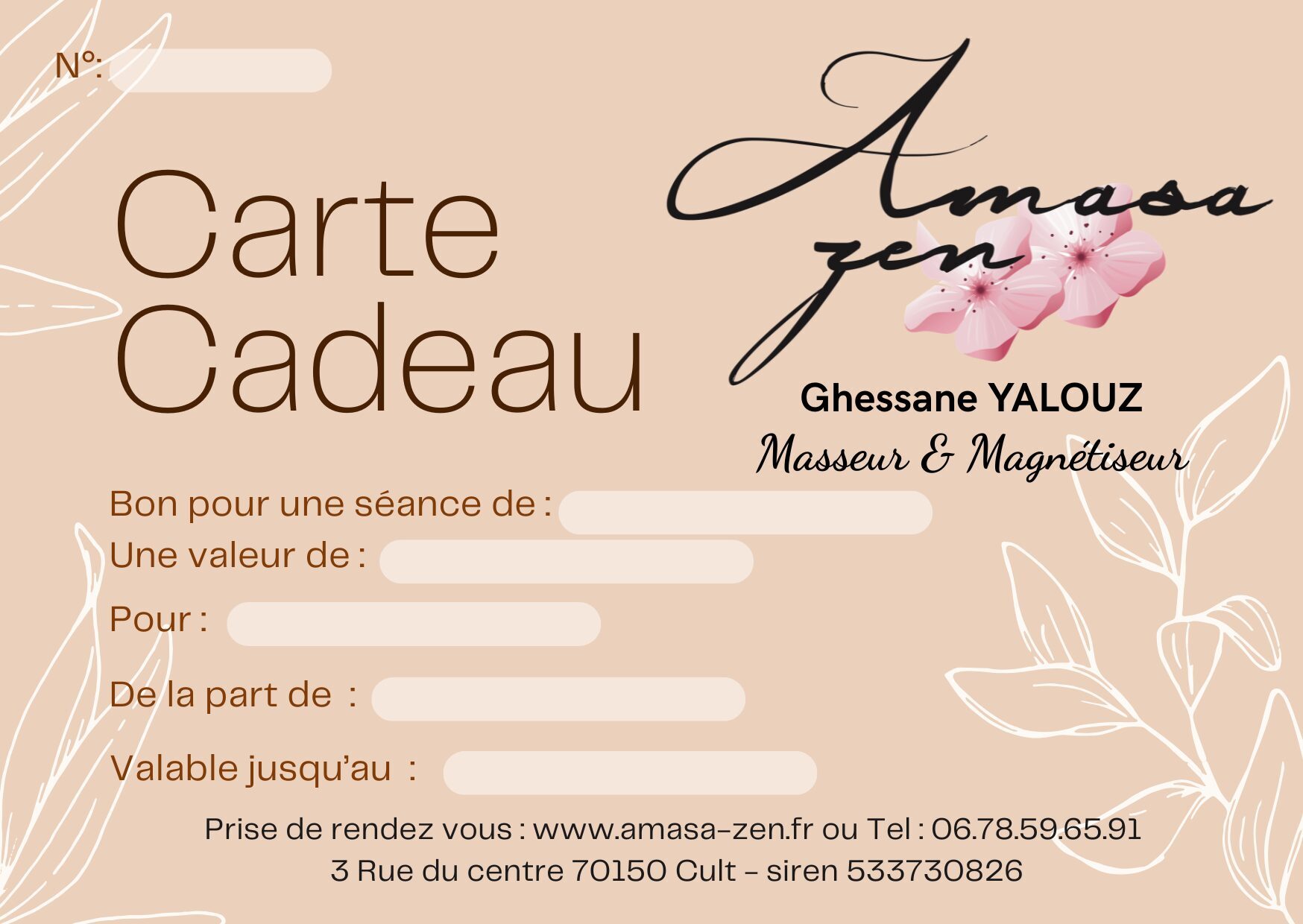 Amasa Zen | Magnétiseur Masseur à Cult axe Besançon - gray 72 Magnétiseur et masseur / Amasa Zen Yalouz Ghessane Bon Cadeau Amasa Zen